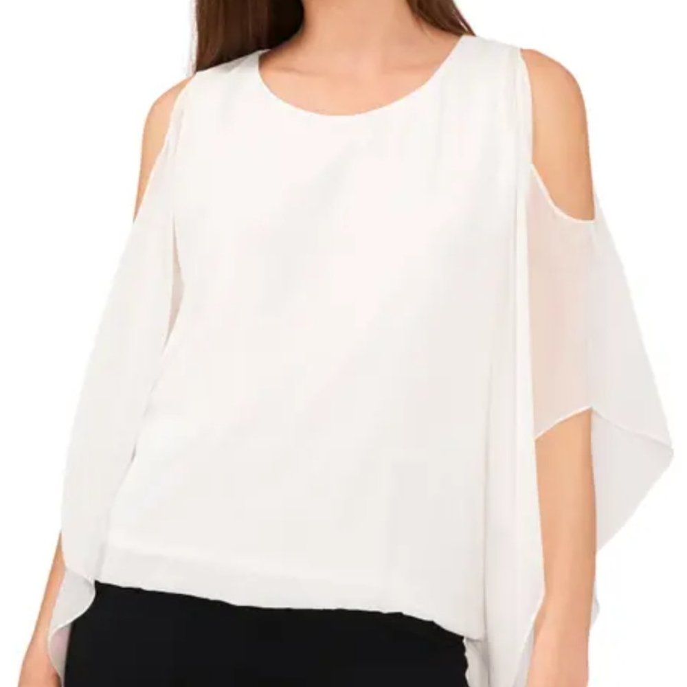 Cold Shoulder Top Scoop Neck Size L